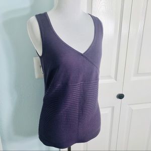Willi Smith Solid Purple Ribbed Sleeveless Knit Tank Top Size Small